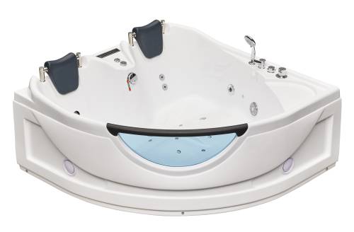Mesa BT-150150 Freestanding Corner Whirlpool + Air Bathtub-Side By Side Seating